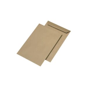 Versandtasche C4, nassklebend, ohne Fenster, braun, 110 g/qm