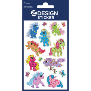 Z-Design 56063, Glitter Sticker, Einhorn, 1 Bogen/15 Sticker