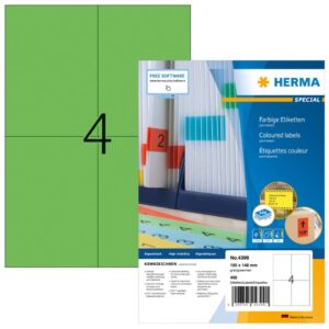4399 Universaletiketten SuperPrint - 105 x 148 mm, grün, matt, 400 Stück