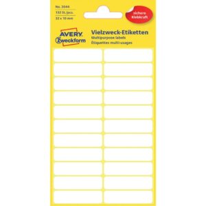 3044 Mini-Organisations-Etiketten, 32 x 10 mm, 6 Blatt/132 Etiketten, weiß
