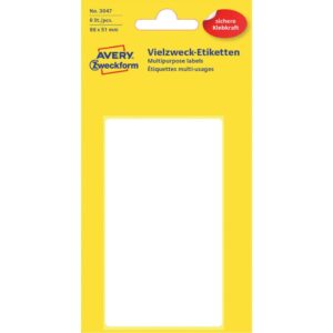 3047 Universal-Etiketten, 98 x 51 mm, 6 Blatt/6 Etiketten, weiß