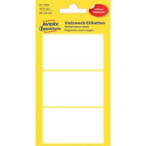 3084 Universal-Etiketten, 66 x 38 mm, 6 Blatt/18 Etiketten, weiß
