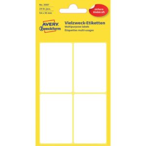 3087 Universal-Etiketten, 54 x 35 mm, 6 Blatt/24 Etiketten, weiß