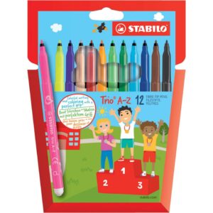 Filzstift - Trio A-Z - 12er Pack - mit 12 verschiedenen Farben