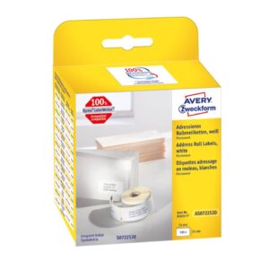 Rollen-Etiketten Adressaufkleber - 25 x 54 mm, weiß, permanent, 500 Etiketten