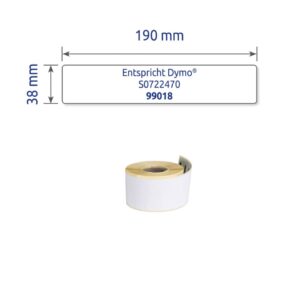 Rollen-Etiketten Ordner - 38 x 190 mm, weiß, permanent, 110 Etiketten