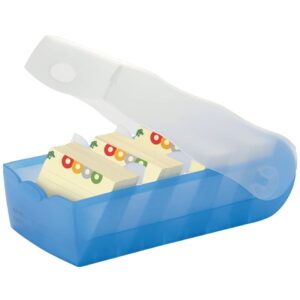 Karteibox CROCO - A7 quer, für 900 Karten, blau-transluzent