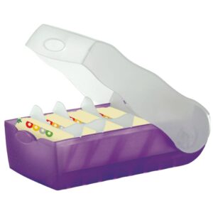 Karteibox CROCO - A7 quer, für 900 Karten, lila-transluzent