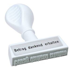 Stempel Text Betrag dankend erhalten - Abdruck 45 mm