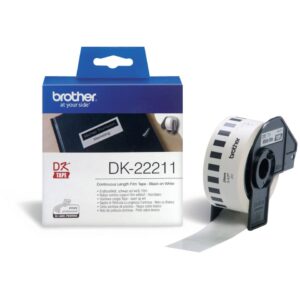 DK-Endlosetiketten Film - 29 mm x 15,24 m, schwarz auf weiß