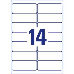 J8163-25 Adress-Etiketten (A4, Papier matt, 350 Stück, 99,1 x 38,1 mm) 25 Blatt weiß