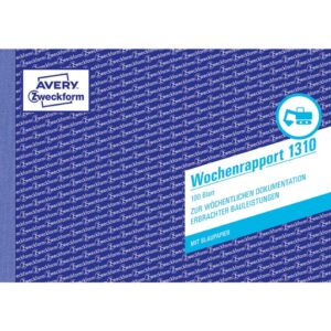 1310 Wochenrapport, DIN A5 quer, vorgelocht, 100 Blatt, weiß