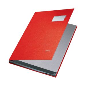 5701 Unterschriftsmappe - 10 Fächer, PP kaschiert, rot