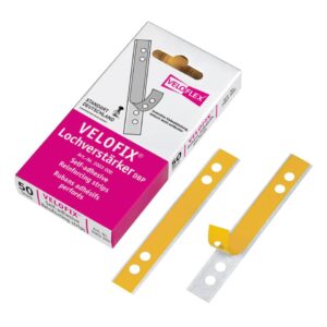Lochverstärker VELOFIX® - 15 x 105 mm, selbstklebend, glasklar, 50 Stück