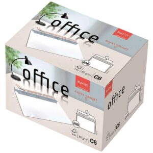 Briefumschlag Office in Shop Box - C6, hochweiß, haftklebend, ohne Fenster, 80 g/qm, 200 Stück