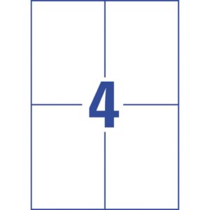 L7876-20 Papier-Etiketten - A4, 80 Stück, 105 x 148 mm, stark haftend, weiß
