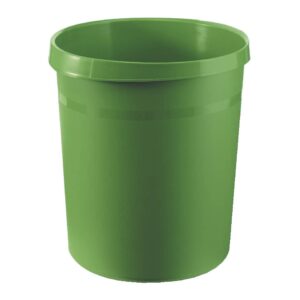 Papierkorb GRIP - 18 Liter, rund, 2 Griffmulden, extra stabil, grün