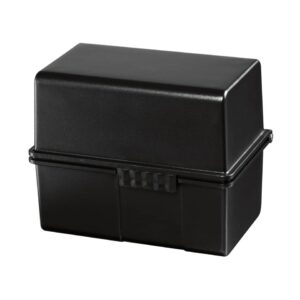 Karteibox DIN A8 quer - für 200 Karten mit Stahlscharnier, schwarz