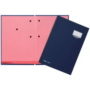 Unterschriftsmappe DE LUXE - 20 Fächern, A4, Leinen-Einband, blau