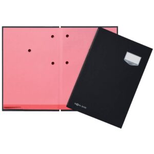 Unterschriftsmappe DE LUXE - 20 Fächern, A4, Leinen-Einband, schwarz