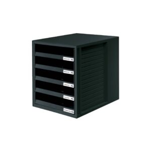 Schublabdenbox SCHRANK-SET - A4/C4, 5 offene Schubladen, schwarz