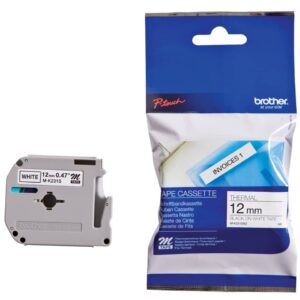 M-Schriftbandkassetten - unlaminiert, 12 mm x 4 m, schwarz auf weiß