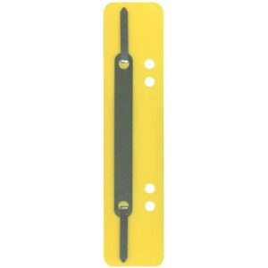 Heftstreifen Kunststoff, kurz - Deckleiste aus Metall, gelb, 25 Stück