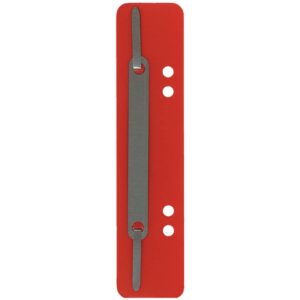 Heftstreifen Kunststoff, kurz - Deckleiste aus Metall, rot, 25 Stück