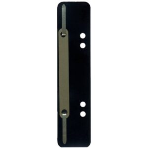 Heftstreifen Kunststoff, kurz - Deckleiste aus Metall, schwarz, 25 Stück