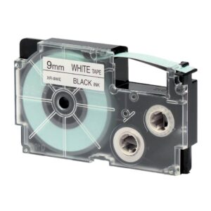 Schriftbandkassette Kunststoff - 9 mm x 8 m, schwarz auf weiß