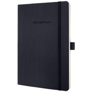 Notizbuch Conceptum - ca. A5, liniert, 194 Seiten, schwarz, Softcover