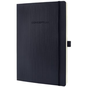 Notizbuch Conceptum - ca. A4, kariert, 194 Seiten, schwarz, Softcover