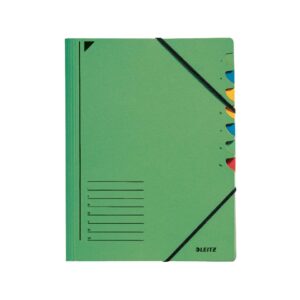 3907 Ordnungsmappe - 7 Fächer, A4, Pendarec-Karton (RC), 430 g/qm, grün