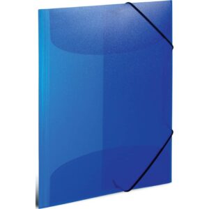 19507 Gummizugmappe - A4, PP transluzent, dunkelblau