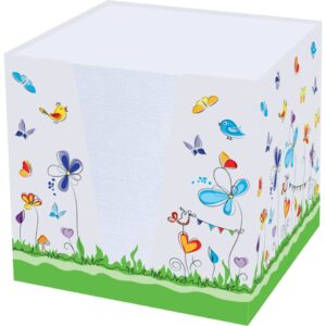 Notizklotz Schmetterlinge - 900 Blatt, 70 g/qm, weiß, 92 x 92 x 92 mm