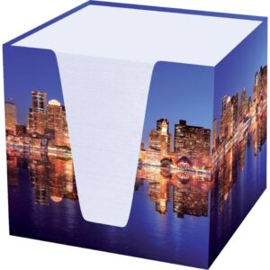 Notizklotz Skyline - 900 Blatt, 70 g/qm, weiß, 92 x 92 x 92 mm