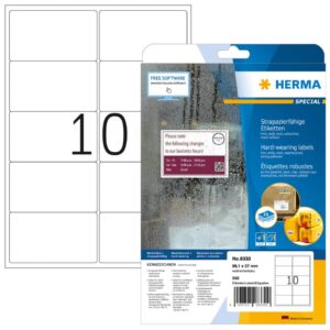 8330 Folienetiketten - 99,1 x 57,0 mm, weiß, extrem stark haftend, matt, Rand, 250 Stück