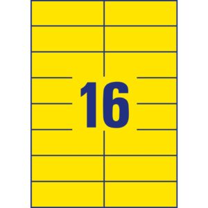 3455 Etiketten - 105 x 37 mm, gelb, 1.600 Etiketten/100 Blatt, permanent