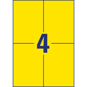 3459 Etiketten - 105 x 148 mm, gelb, 400 Etiketten/100 Blatt, permanent