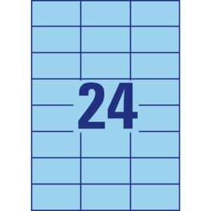 3449 Etiketten - 70 x 37 mm, blau, 2.400 Etiketten/100 Blatt, permanent