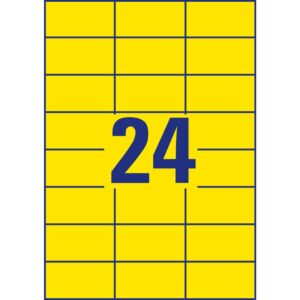 3451 Etiketten - 70 x 37 mm, gelb, 2.400 Etiketten/100 Blatt, permanent