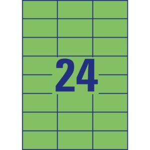 3450 Etiketten - 70 x 37 mm, grün, 2.400 Etiketten/100 Blatt, permanent