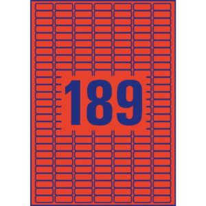 L6036-20 Etiketten - 25,4 x 10 mm, rot, 3.780 Etiketten/20 Blatt, wiederablösbar