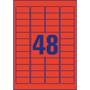 L6038-20 Etiketten - 45,7 x 21,2 mm, rot, 960 Etiketten/20 Blatt, wiederablösbar