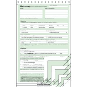 Mietvertrag - A4, 4 x 2 Blatt