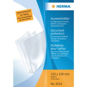 5024 Ausweishüllen - 155x220 mm für Format DIN A5, geprägt, dokumentenecht