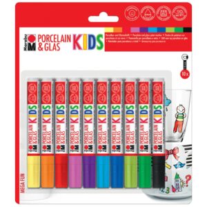 Porcelain & Glas Painter KIDS - 1 - 3 mm, 10 Farben sortiert
