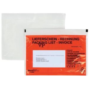 Begleitpapiertaschen mit Aufdruck Lieferschein-Rechnung - C6, 250 Stück