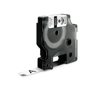 Vinylband Industrieband, PVC, laminiert, 5,5 m x 12 mm, schwarz/weiß