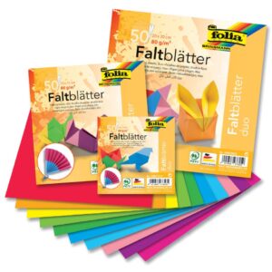 Faltblätter "Duo" - 50 Blatt, 10 Farben sortiert, 80g, 15x15cm
